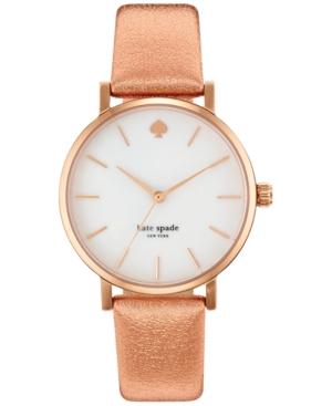 Kate Spade New York Women's Metro Rose Leather Strap Watch 34mm 1yru0226