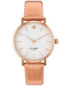 Kate Spade New York Women's Metro Rose Leather Strap Watch 34mm 1yru0226