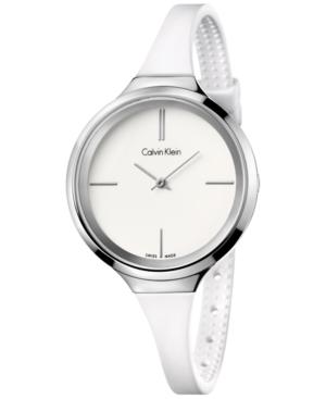 Calvin Klein Women's Swiss White Silicone Strap Watch 34mm K4u231k2