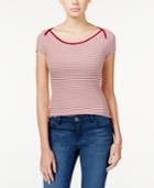 Polly & Esther Juniors' Striped Scoop-neck Skimmer T-shirt