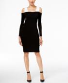 Calvin Klein Colorblocked Cold-shoulder Sheath Dress