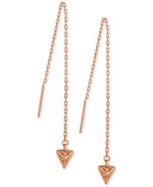 Lucky Brand Rose Gold-tone Plated Pyramid Threader Earrings