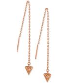 Lucky Brand Rose Gold-tone Plated Pyramid Threader Earrings