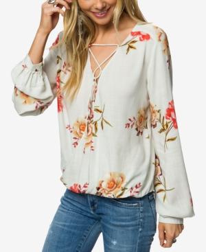 O'neill Juniors' Bella Printed Lace-up Surplice Top