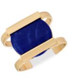 M. Haskell For Inc Gold-tone Blue Circle Resin Cuff Bracelet, Only At Macy's