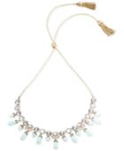 Marchesa Gold-tone Crystal, Stone & Tassel Slider Necklace