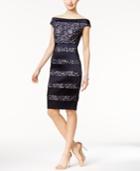 Jax Off-the-shoulder Lace Stripe Sheath Dress