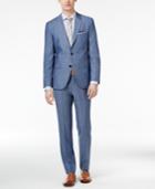 Hugo Men's Slim-fit Light Blue Textured Suit