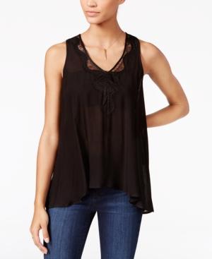 Jessica Simpson Lace-inset Split-back Top