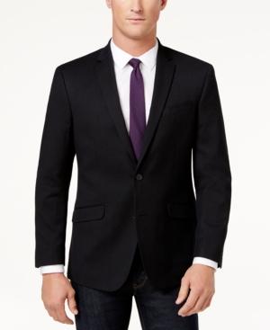 Kenneth Cole Reaction Men's Slim-fit Techni-cole Flex Black/blue Micro-check Sport Coat