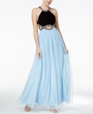Blondie Nites Juniors' Cutout A-line Gown