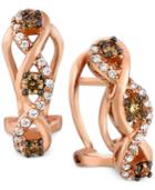 Le Vian Chocolatier Diamond Swirl Cluster Hinged Earrings (3/8 Ct. T.w.) In 14k Rose Gold