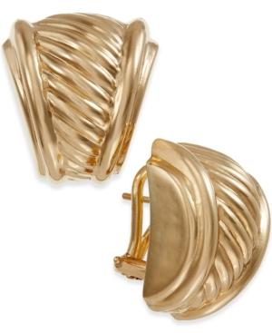 Ribbed Earrings In 14k Gold