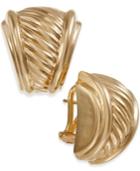 Ribbed Earrings In 14k Gold