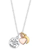 Inspirational I Love You To The Moon And Back Charm Pendant Necklace In 14k Gold And Sterling Silver
