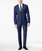 Hugo By Hugo Boss Men's Slim-fit Blue Tic-weave Suit