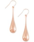 Signature Gold Elongated Teardrop Drop Earrings In 14k Rose Gold Over Resin, Only At Macy's