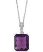 Effy Amethyst (4-3/4 Ct. T.w.) & Diamond Accent 18 Pendant Necklace In 14k White Gold