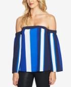 Cece Striped Off-the-shoulder Top