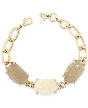 Lucky Brand Gold-tone Rock Crystal Link Bracelet