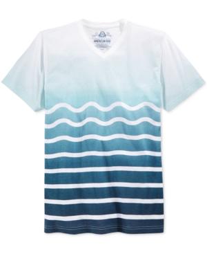 American Rag Men's Sea Sick Ombre Wavy-stripe V-neck T-shirt, Only At Macy's