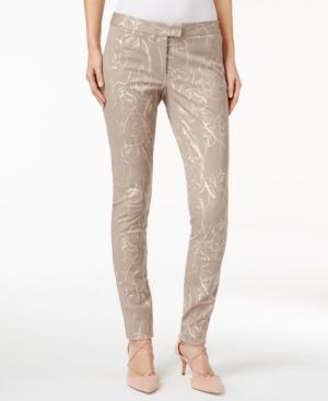 Alfani Petite Printed Straight-leg Ankle Pants, Only At Macy's