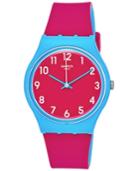 Swatch Women's Swiss Sport Mixer Pink And Blue Double-layer Silicone Strap Watch 34mm Gs145