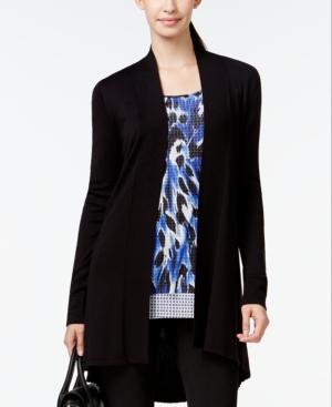 Alfani Ribbed Trim Long Cardigan, Only At Macy's