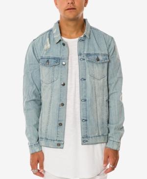 Jaywalker Men's Light Indigo Ripped Denim Jacket