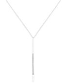 Giani Bernini Cubic Zirconia Bar Lariat Necklace In Sterling Silver And Gold-plated Sterling Silver, Only At Macy's