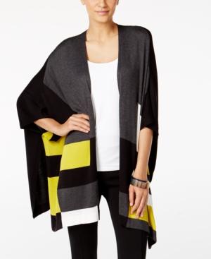 Alfani Colorblocked Open-front Poncho Cardigan, Only At Macy's