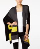 Alfani Colorblocked Open-front Poncho Cardigan, Only At Macy's