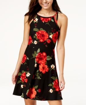 Planet Gold Juniors' Double-strap Fit & Flare Dress