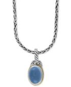 Serenity By Effy Chalcedony (7-7/8 Ct. T.w.) Pendant Necklace In Sterling Silver With 18k Gold Accents