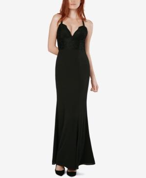 Fame And Partners Strappy-back Lace Mermaid Gown