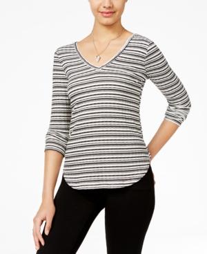 American Rag Striped Lace-trim Top, Only At Macy's