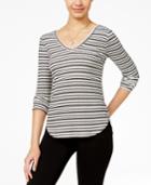 American Rag Striped Lace-trim Top, Only At Macy's