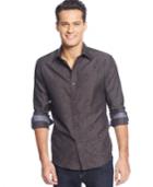 Tasso Elba Men's Long-sleeve Paisley Jacquard Shirt