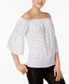 Kensie Polka-dot Off-the-shoulder Top