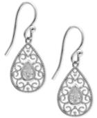 Giani Bernini Cubic Zirconia Filigree Teardrop Drop Earrings In Sterling Silver, Created For Macy's