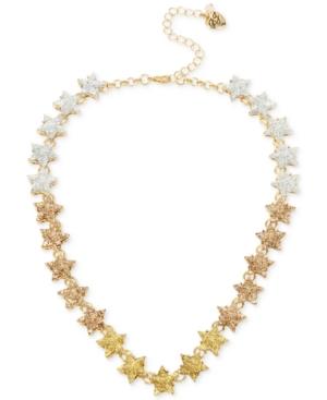 Betsey Johnson Gold-tone Ombre Glitter Star Collar Necklace