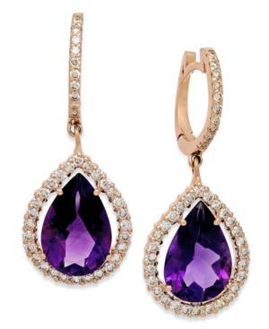 Amethyst (6 Ct. T.w.) And Diamond (3/4 Ct. T.w.) Earrings In 14k Rose Gold