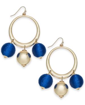 I.n.c. Gold-tone Wrapped Ball Drop Hoop Earrings, Created For Macy's