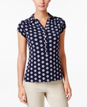 Charter Club Print Polo Top, Created For Macy's