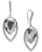 I.n.c. Cubic Zirconia Single Drop Earrings In Rhodium Hematite, Created For Macy's