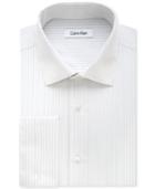 Calvin Klein Steel Men's Classic-fit Non-iron Performance Charcoal Striped Dress Shirt