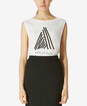 Avec Les Filles Cotton Graphic-print Muscle T-shirt