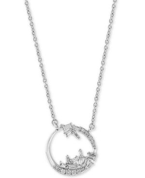 Effy Diamond Abstract Open Disc 18 Pendant Necklace (1/3 Ct. T.w.) In 14k White Gold