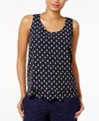 Maison Jules Printed Tiered Scalloped Top, Created For Macy's