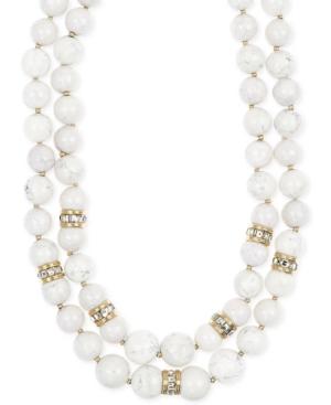Anne Klein Gold-tone Two Row Collar Necklace